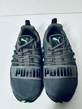 PUMA SoftFoam+ 195497-01 Gray Green Mesh Slip-On Kids Sneakers US 12C NWOT